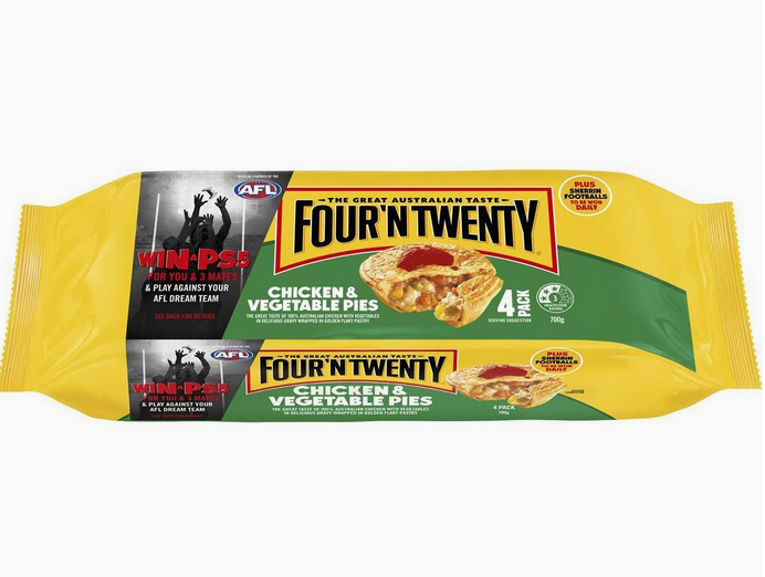Four N Twenty Chicken & Veg Pie 4pk Frozen