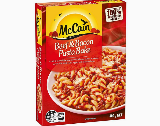 Mccain Beef & Bacon Pasta Bake Frozen Meal 400g