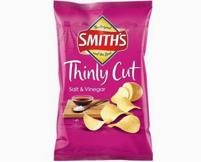 Smith's Chips Thinly Cut Salt and Vinegar 175g