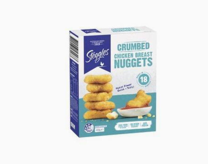 Steggles Frozen Crumbed Chicken Breast Nuggets 400g