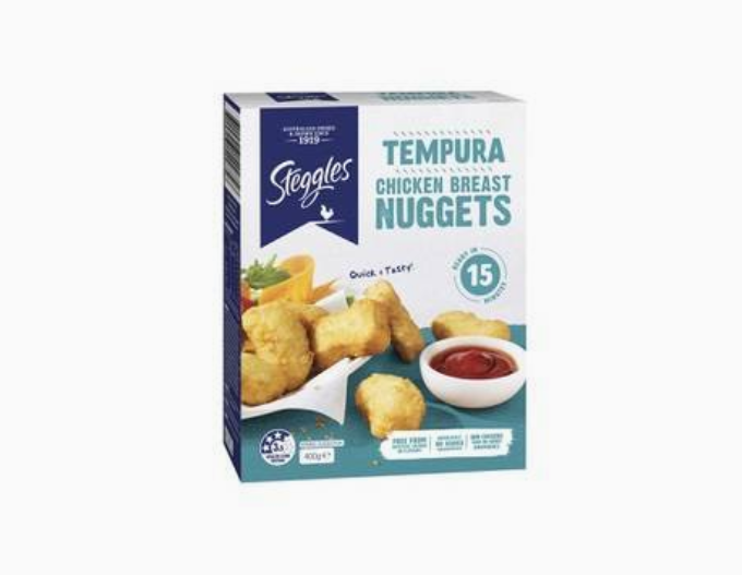 Steggles Frozen Tempura Chicken Breast Nuggets 400g