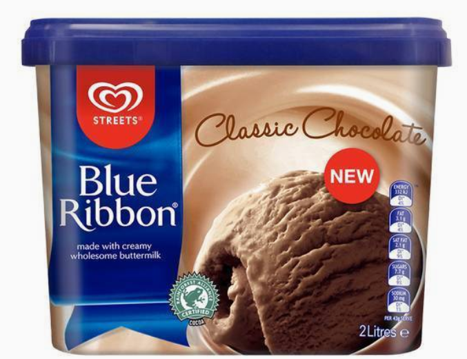 Streets Blue Ribbon Ice Cream Classic Chocolate 2L